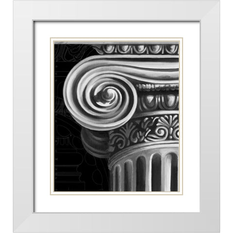 Ionic Capital Detail II White Modern Wood Framed Art Print with Double Matting by Harper, Ethan