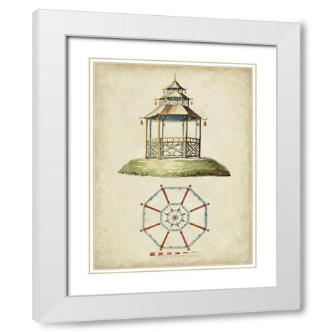 Garden Follies II White Modern Wood Framed Art Print with Double Matting by Vision Studio