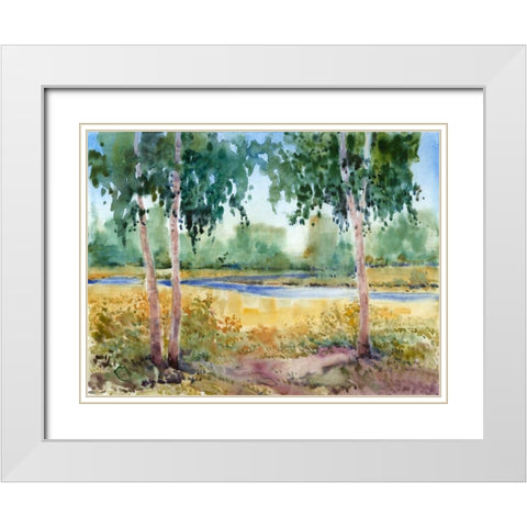 Luminous Meadow I White Modern Wood Framed Art Print with Double Matting by OToole, Tim