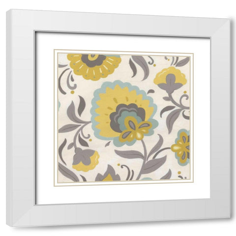 Bohemian Garden I White Modern Wood Framed Art Print with Double Matting by Vess, June Erica