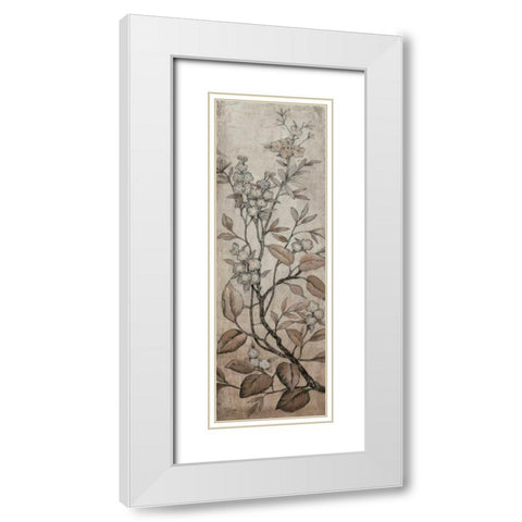 Branch and Blossoms I White Modern Wood Framed Art Print with Double Matting by OToole, Tim
