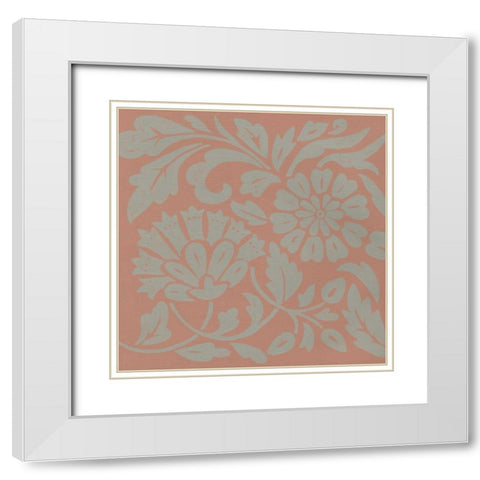 Ginter Coral II White Modern Wood Framed Art Print with Double Matting by Zarris, Chariklia