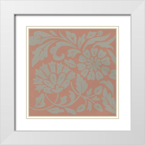 Ginter Coral II White Modern Wood Framed Art Print with Double Matting by Zarris, Chariklia