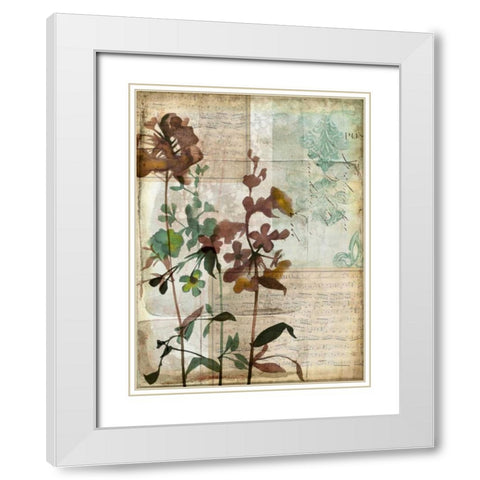 Music Box Floral I White Modern Wood Framed Art Print with Double Matting by Goldberger, Jennifer