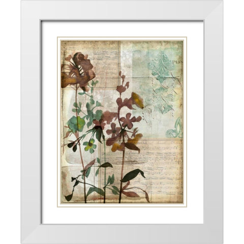 Music Box Floral I White Modern Wood Framed Art Print with Double Matting by Goldberger, Jennifer