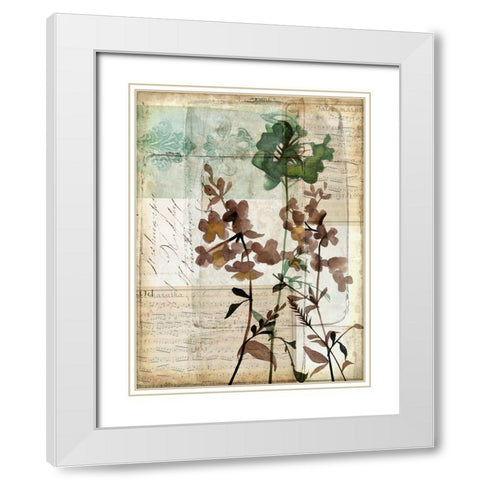 Music Box Floral II White Modern Wood Framed Art Print with Double Matting by Goldberger, Jennifer