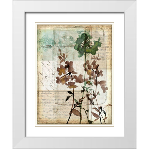 Music Box Floral II White Modern Wood Framed Art Print with Double Matting by Goldberger, Jennifer