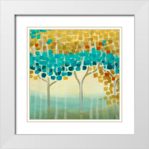Forest Mosaic II White Modern Wood Framed Art Print with Double Matting by Vess, June Erica