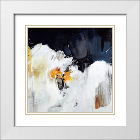 Expel II White Modern Wood Framed Art Print with Double Matting by Edmunds, Sydney