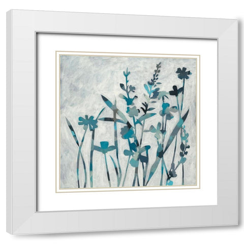 Twilight Garden I White Modern Wood Framed Art Print with Double Matting by Zarris, Chariklia