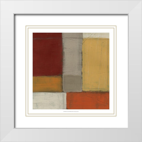 Red Sector I White Modern Wood Framed Art Print with Double Matting by Vess, June Erica