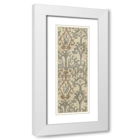 Linen Ikat I White Modern Wood Framed Art Print with Double Matting by Zarris, Chariklia