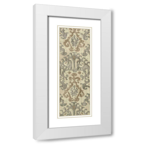 Linen Ikat II White Modern Wood Framed Art Print with Double Matting by Zarris, Chariklia