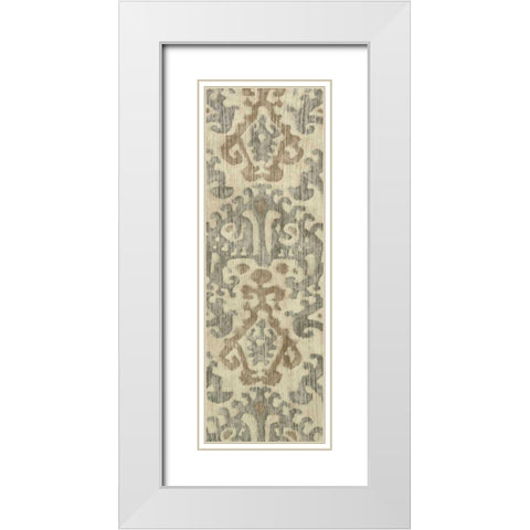 Linen Ikat II White Modern Wood Framed Art Print with Double Matting by Zarris, Chariklia