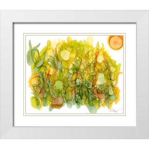 Sunlit Poppies IV White Modern Wood Framed Art Print with Double Matting by Baynes, Cheryl