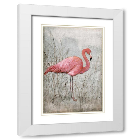American Flamingo I White Modern Wood Framed Art Print with Double Matting by OToole, Tim