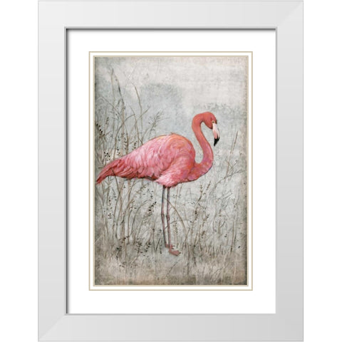 American Flamingo I White Modern Wood Framed Art Print with Double Matting by OToole, Tim