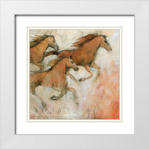 Horse Fresco II White Modern Wood Framed Art Print with Double Matting by OToole, Tim