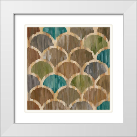 Ikat Symmetry I White Modern Wood Framed Art Print with Double Matting by Zarris, Chariklia