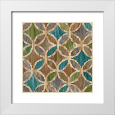 Ikat Symmetry III White Modern Wood Framed Art Print with Double Matting by Zarris, Chariklia