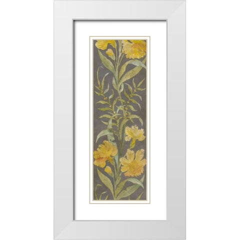 June Floral Panel I White Modern Wood Framed Art Print with Double Matting by Meagher, Megan