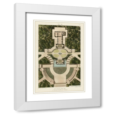 Plan De La Villa Pia White Modern Wood Framed Art Print with Double Matting by Bonnard