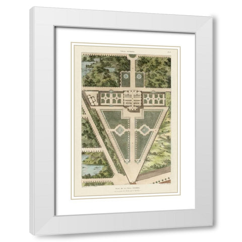 Plan De La Villa Negroni White Modern Wood Framed Art Print with Double Matting by Bonnard