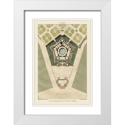 Plan Du Palais De Caprarola White Modern Wood Framed Art Print with Double Matting by Bonnard