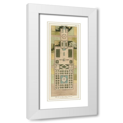 Plan De La Villa Lanti White Modern Wood Framed Art Print with Double Matting by Bonnard