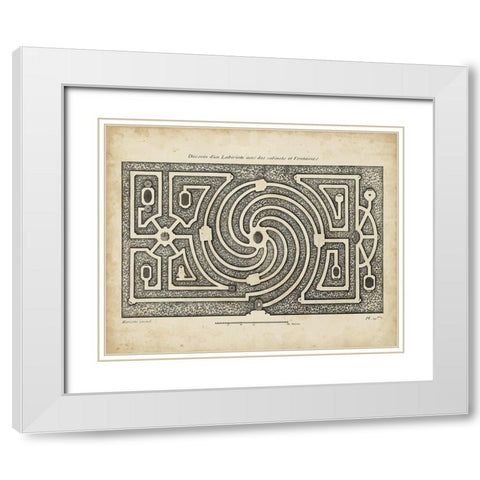 Garden Parterre I White Modern Wood Framed Art Print with Double Matting by d Argenville, DeZallier