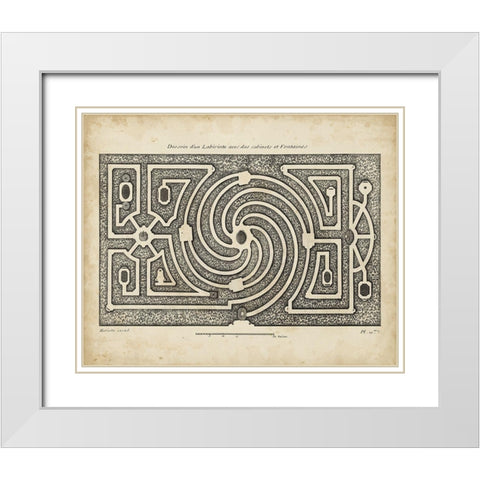Garden Parterre I White Modern Wood Framed Art Print with Double Matting by d Argenville, DeZallier