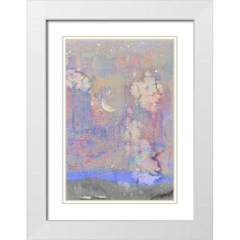 Silvery Moon I White Modern Wood Framed Art Print with Double Matting by Ludwig, Alicia
