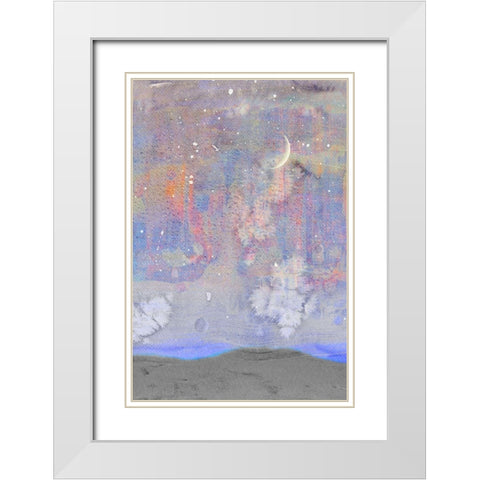 Silvery Moon II White Modern Wood Framed Art Print with Double Matting by Ludwig, Alicia