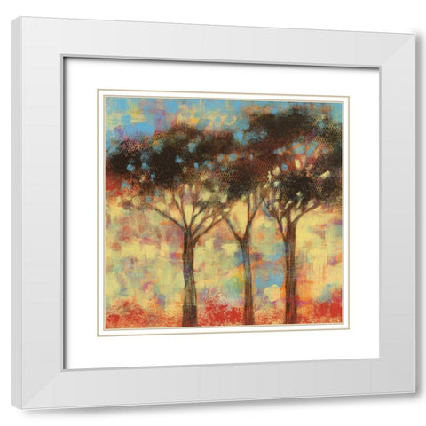 Kaleidoscope Trees I White Modern Wood Framed Art Print with Double Matting by Goldberger, Jennifer