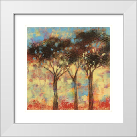 Kaleidoscope Trees I White Modern Wood Framed Art Print with Double Matting by Goldberger, Jennifer