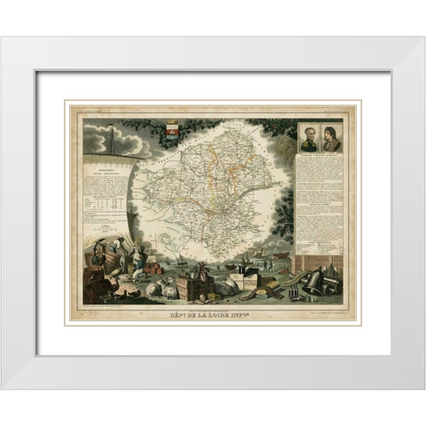 Atlas Nationale Illustre III White Modern Wood Framed Art Print with Double Matting by Levasseur, Victor