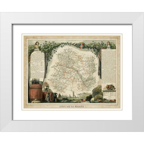 Atlas Nationale Illustre IV White Modern Wood Framed Art Print with Double Matting by Levasseur, Victor