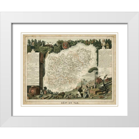 Atlas Nationale Illustre VII White Modern Wood Framed Art Print with Double Matting by Levasseur, Victor