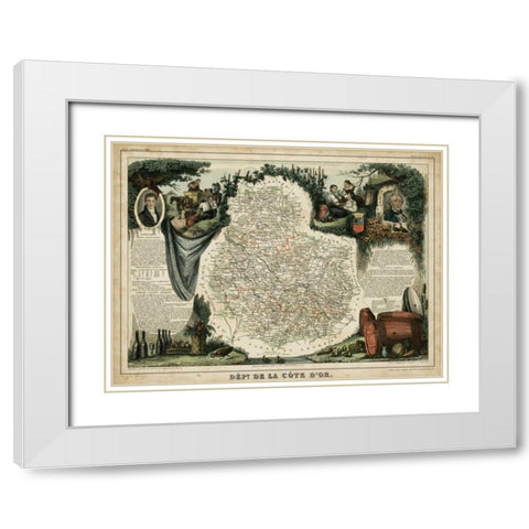 Atlas Nationale Illustre IX White Modern Wood Framed Art Print with Double Matting by Levasseur, Victor