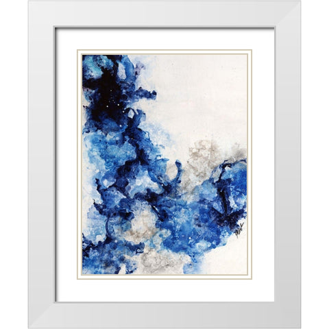 Glacier Blue I White Modern Wood Framed Art Print with Double Matting by Douglass, Farrell