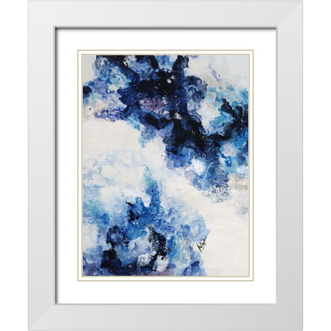 Glacier Blue III White Modern Wood Framed Art Print with Double Matting by Douglass, Farrell
