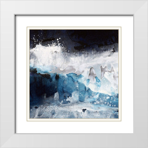 Crashing Waves II White Modern Wood Framed Art Print with Double Matting by Taylor, Kari