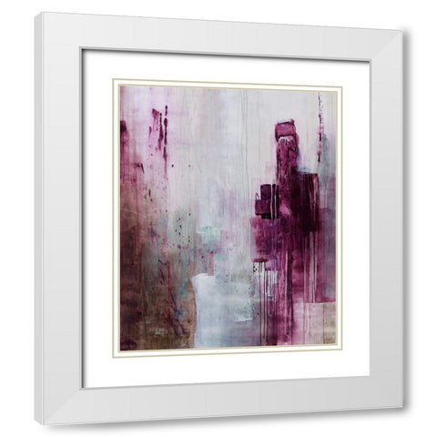 Plum Wine White Modern Wood Framed Art Print with Double Matting by Taylor, Kari