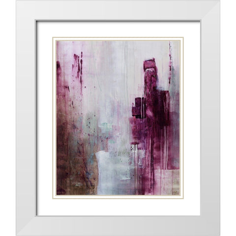 Plum Wine White Modern Wood Framed Art Print with Double Matting by Taylor, Kari