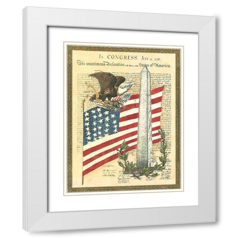 Proud to be an American II White Modern Wood Framed Art Print with Double Matting by Bookman, D.