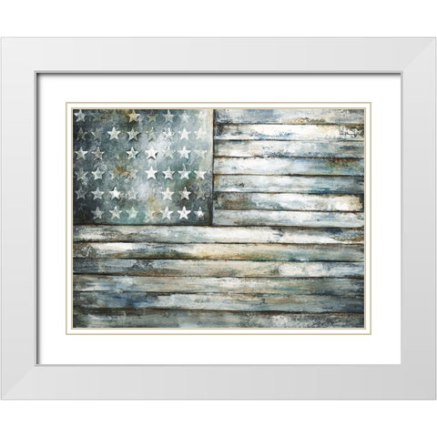 Retired Patriot White Modern Wood Framed Art Print with Double Matting by Edmunds, Sydney