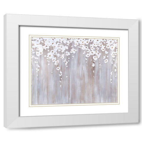 White Cherries White Modern Wood Framed Art Print with Double Matting by Edmunds, Sydney