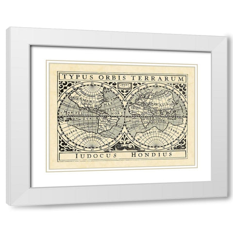 Vintage Maps I White Modern Wood Framed Art Print with Double Matting by Vision Studio