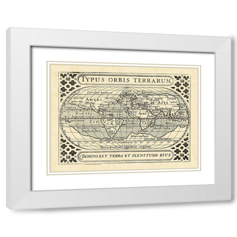 Vintage Maps II White Modern Wood Framed Art Print with Double Matting by Vision Studio