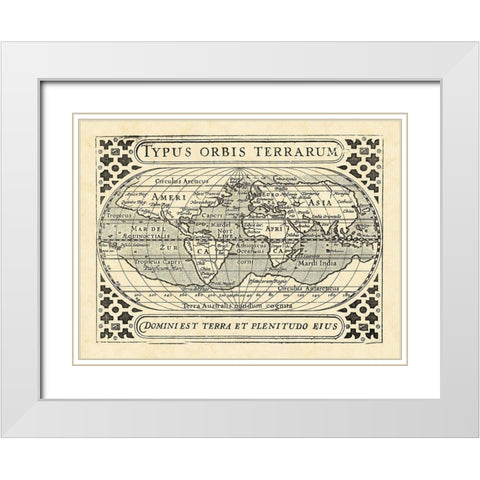 Vintage Maps II White Modern Wood Framed Art Print with Double Matting by Vision Studio